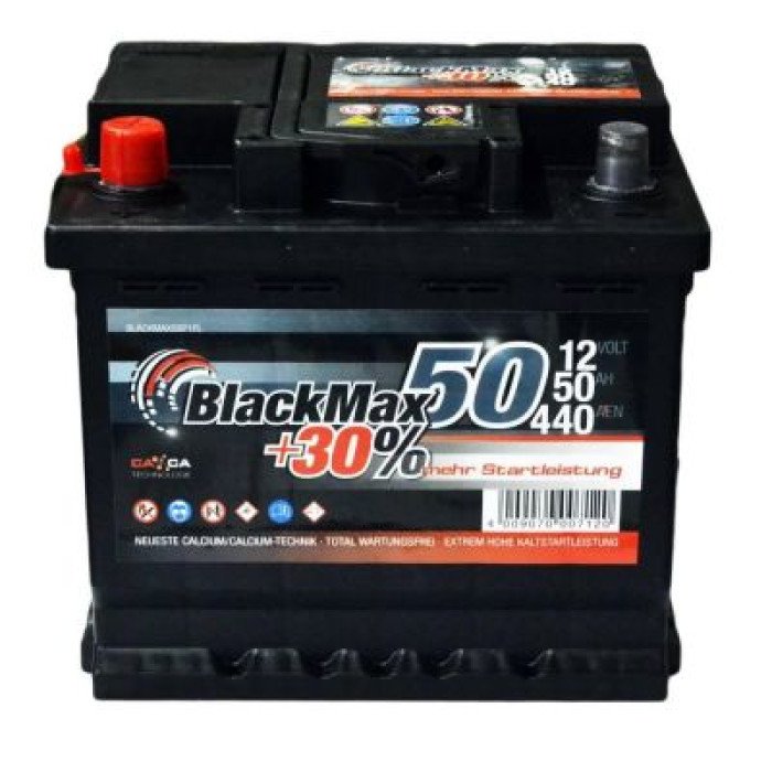 Автомобильный аккумулятор BlackMax 6СТ-50Ah Аз 440A (EN) B3003