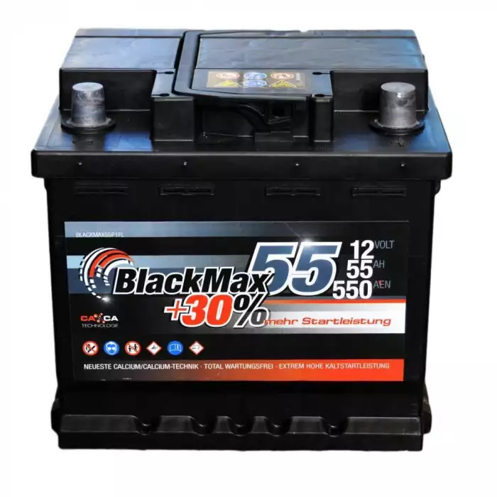 Автомобильный аккумулятор BlackMax 6СТ-55Ah АзЕ 550A (EN) B5002