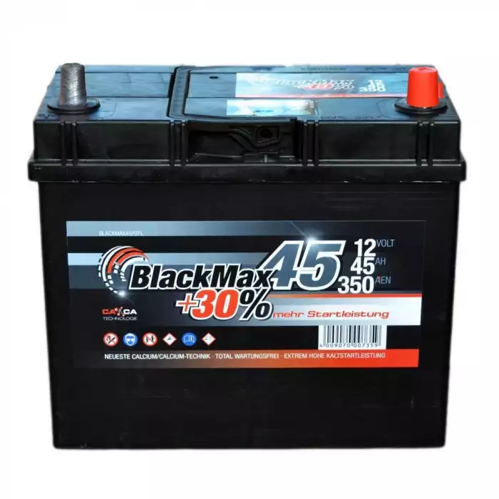 Автомобільний акумулятор BlackMax 6СТ-45Ah Аз ASIA 350A (EN) ТК B4022 2016
