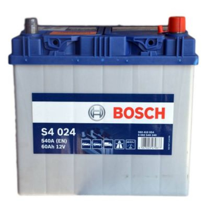 Автомобільний акумулятор BOSCH S4024 6СТ-60Ah АзЕ ASIA 540A (EN) 0092S40240