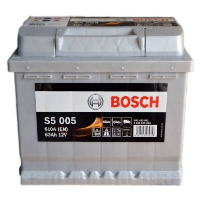 Автомобільний акумулятор BOSCH S5005 6СТ-63Ah АзЕ 610A (EN) 0092S50050