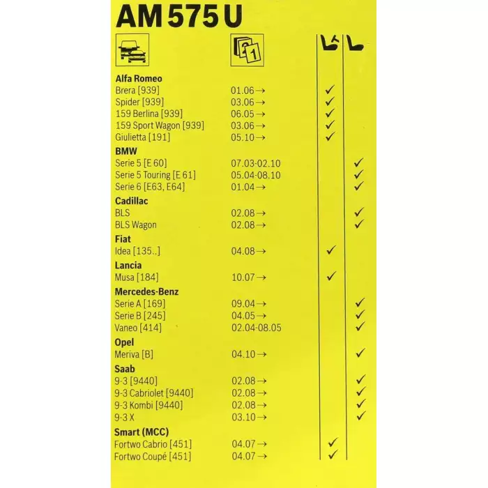 Щітка склоочисника Bosch AeroTwin Multi-Clip AM575U безкаркасні 575мм 3397008584