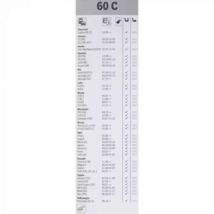 Щітка склоочисника Bosch Eco Quick-Clip 60C каркасна 600мм 3397004673