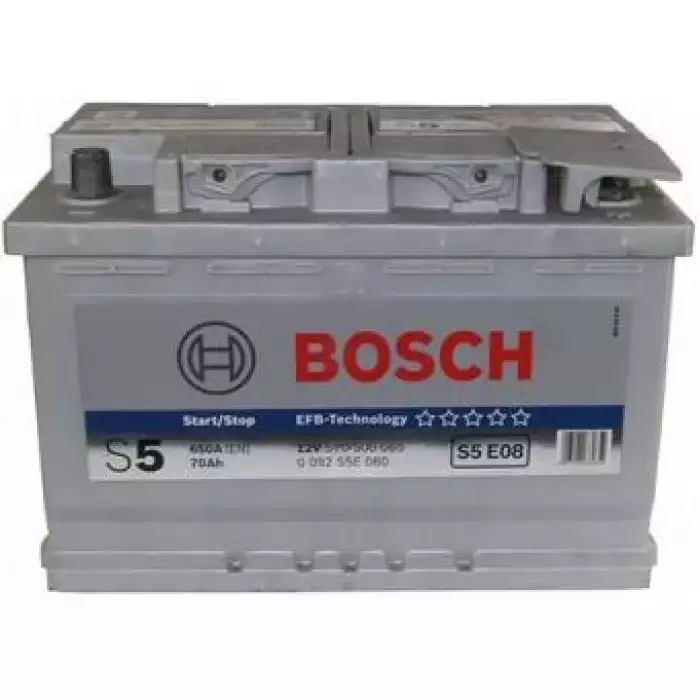 Автомобильный аккумулятор BOSCH EFB S5E08 6СТ-70Ah АзЕ 650A (EN) 0092S5E080