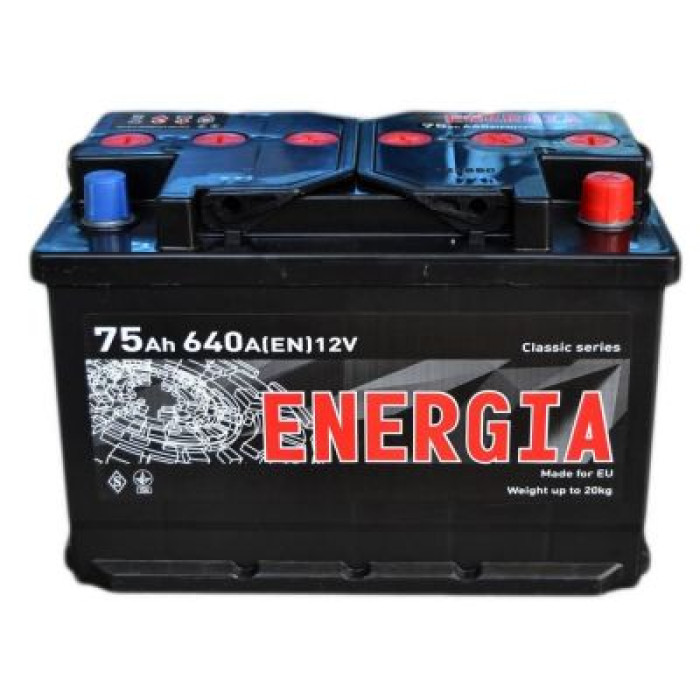 Автомобільний акумулятор ENERGIA 6СТ-75Ah АзЕ 640A (EN)