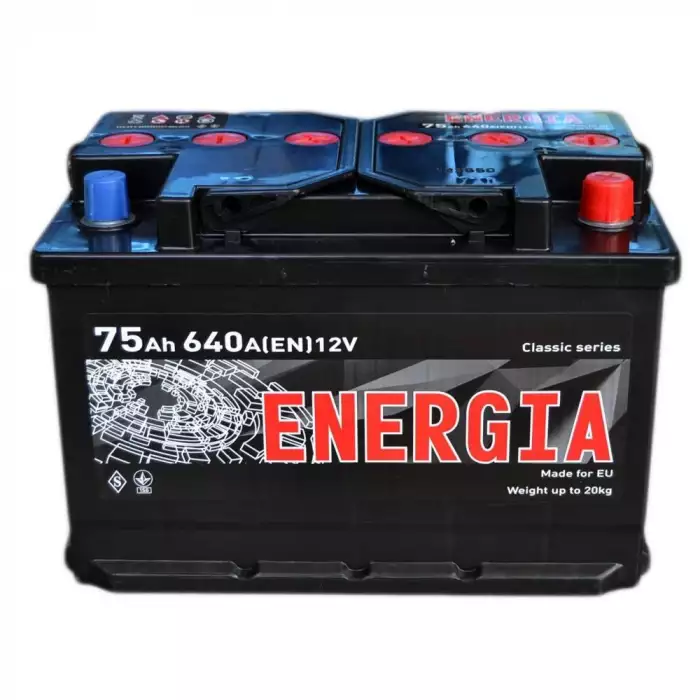 Автомобільний акумулятор ENERGIA 6СТ-75Ah АзЕ 640A (EN)