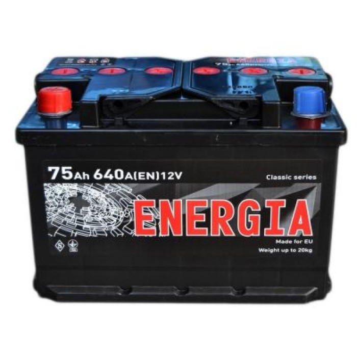 Автомобільний акумулятор ENERGIA 6СТ-75Ah Аз 640A (EN)