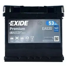 Автомобильный аккумулятор EXIDE Premium Carbon Boost 2.0 6СТ-53Ah АзЕ 540A (EN) EA530