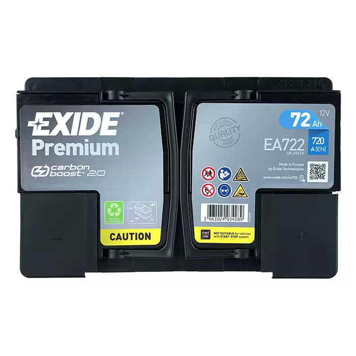 Автомобільний акумулятор EXIDE Premium Carbon Boost 6СТ-72Ah АзЕ 720A (EN) EA722