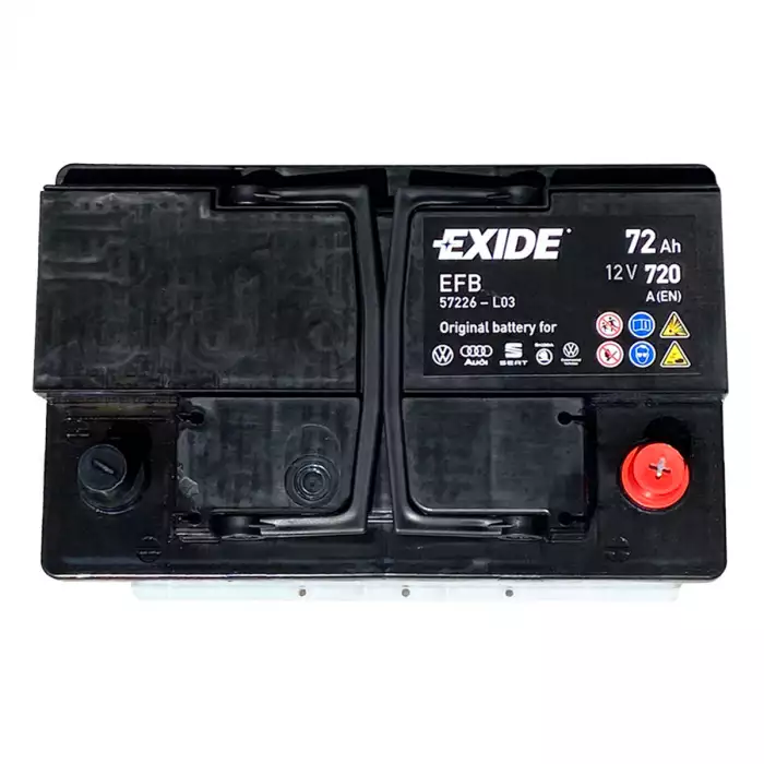 Автомобільний акумулятор EXIDE START-STOP EFB 6СТ-72Ah АзЕ 720А (EN) оригінал VW 57026