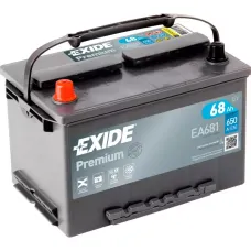 Автомобильный аккумулятор EXIDE Premium 6СТ-68Ah Аз ASIA 650A (EN) EA681