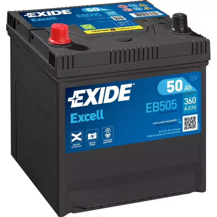 Автомобильный аккумулятор EXIDE Excell 6СТ-50Ah Аз ASIA 360A (EN) EB505