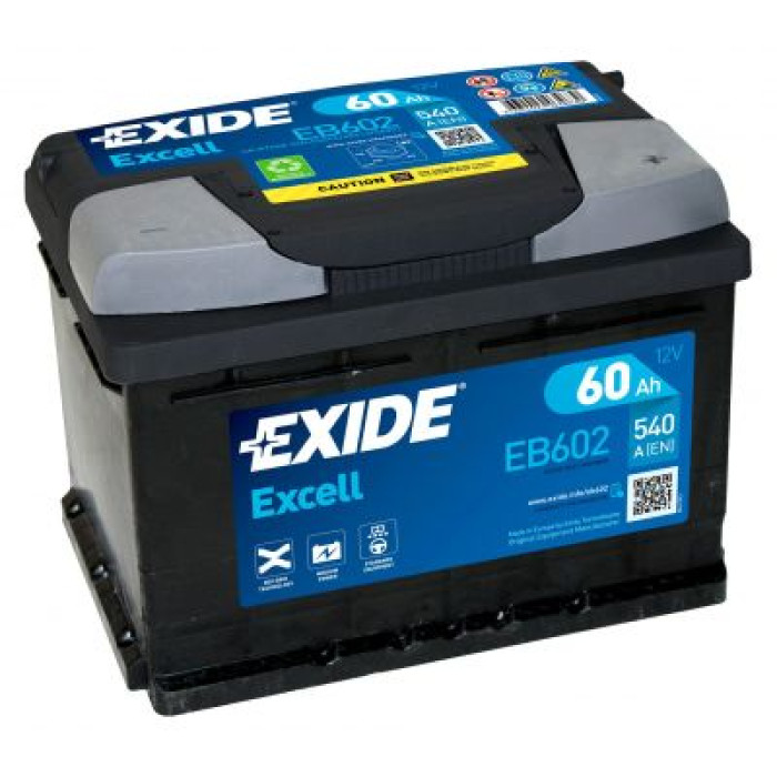 Автомобільний акумулятор EXIDE Excell 6СТ-60Ah АзЕ 540A (EN) EB602