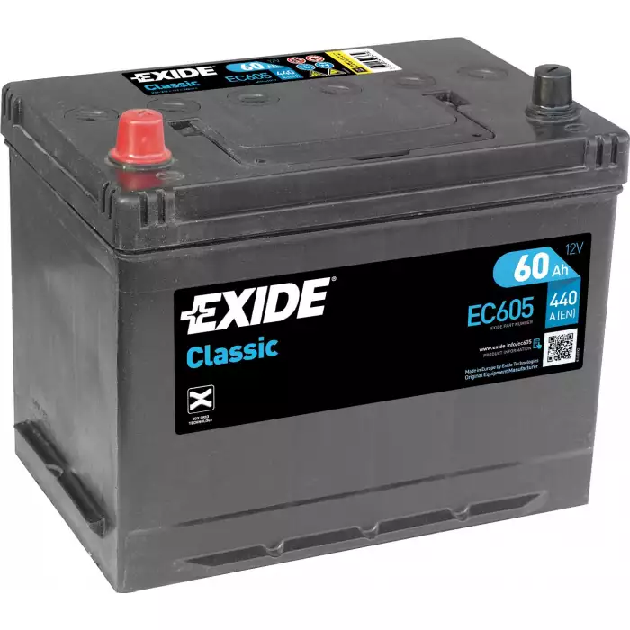 Автомобильный аккумулятор EXIDE Classic 6СТ-60Ah Аз ASIA 440A (EN) EC605