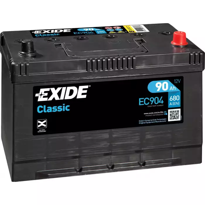 Автомобільний акумулятор EXIDE Classic 6СТ-90Ah АзЕ ASIA 680A (EN) EC904