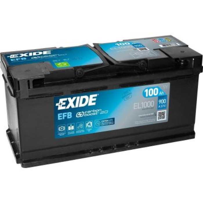 Автомобільний акумулятор EXIDE EFB Carbon Boost 2.0 6СТ-100Ah АзЕ 900A (EN) EL1000
