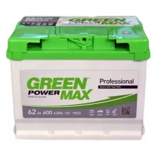 Автомобильный аккумулятор GREEN POWER MAX 6СТ-62Ah АзЕ 600A (EN)