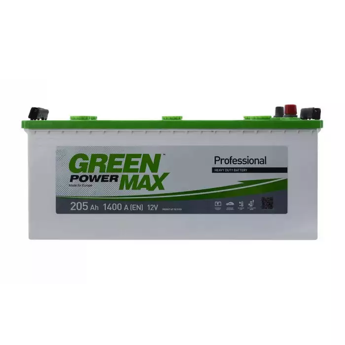 Автомобильный аккумулятор GREEN POWER MAX 6СТ-205Ah Аз 1400A (EN)