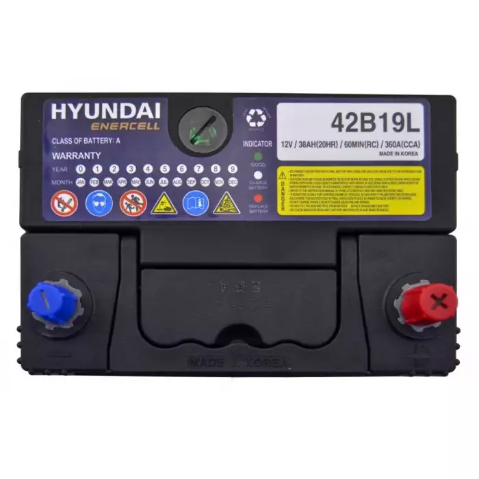 Автомобильный аккумулятор HYUNDAI ENERCELL Japan 6СТ-38Ah АзЕ ASIA 360A (CCA) ТК 42B19L