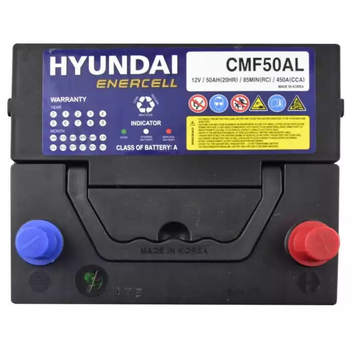 Автомобильный аккумулятор HYUNDAI ENERCELL Japan 6СТ-50Ah АзЕ ASIA 450A (CCA) CMF50AL