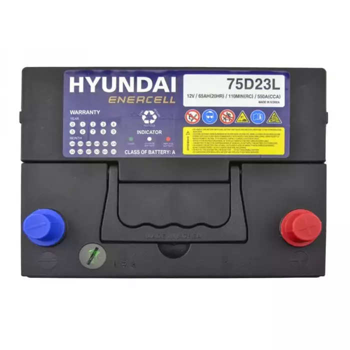 Автомобильный аккумулятор HYUNDAI ENERCELL Japan 6СТ-65Ah АзЕ ASIA 550A (CCA) 75D23L