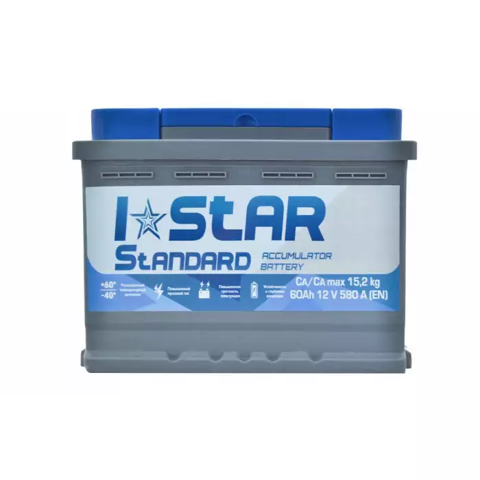 Автомобильный аккумулятор I STAR Standard 6СТ-60Ah Аз 580A (EN) 560 72 02