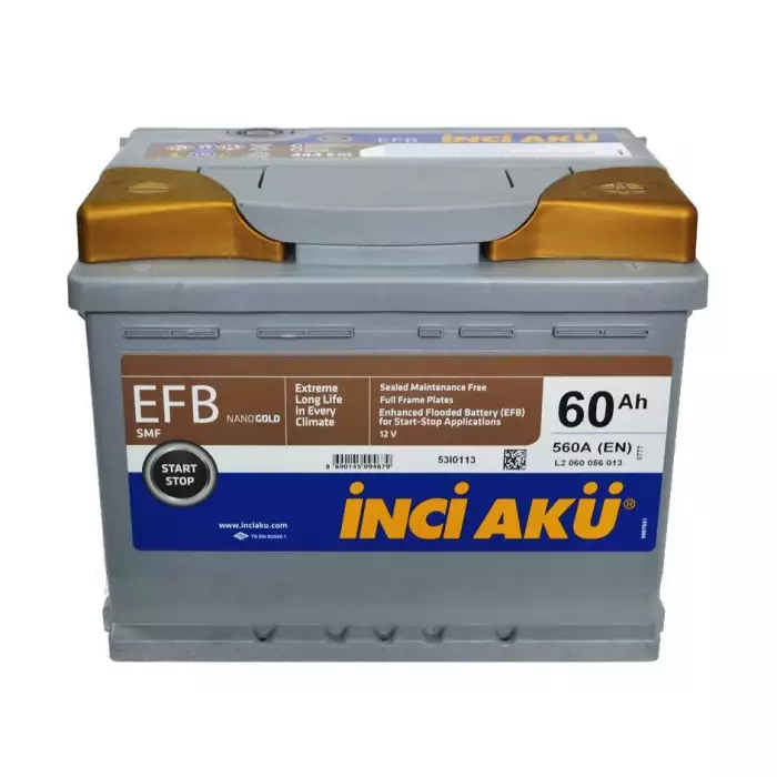 Автомобільний акумулятор INCI AKU EFB 6СТ-60Ah АзЕ 560A (EN) L2060056013