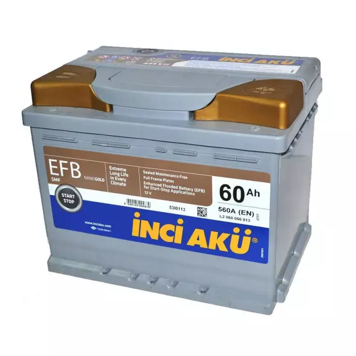 Автомобільний акумулятор INCI AKU EFB 6СТ-60Ah АзЕ 560A (EN) L2060056013