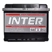 Автомобільний акумулятор INTER high performance 6СТ-60Ah АзЕ 580A inter12