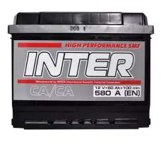Автомобільний акумулятор INTER high performance 6СТ-60Ah АзЕ 580A inter12