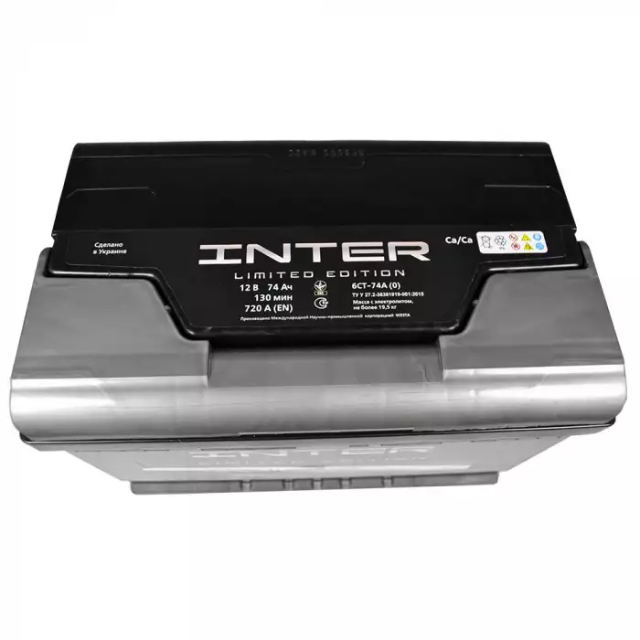 Автомобільний акумулятор INTER limited edition 6СТ-74Ah АзЕ 720A inter1