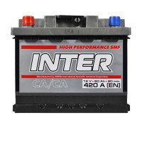 Автомобильный аккумулятор INTER high performance 6СТ-50Ah Аз 420A inter21