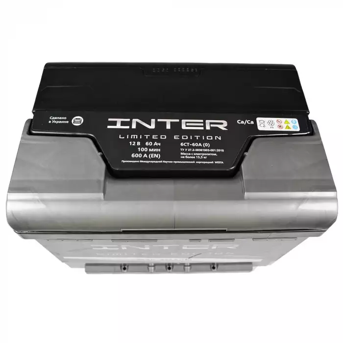 Автомобільний акумулятор INTER limited edition 6СТ-60Ah АзЕ 600A inter4