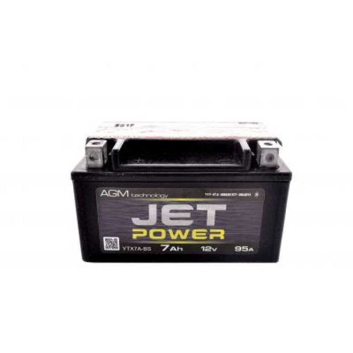 Мото акумулятор JET POWER AGM 7Ah YTX7A-BS
