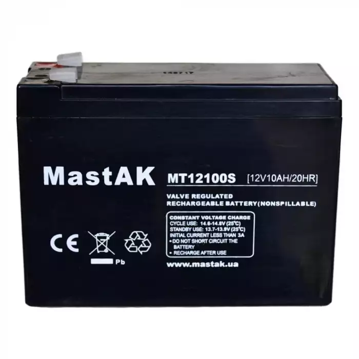 Аккумулятор тяговый MastAK AGM 10Ah 12V MT12100S