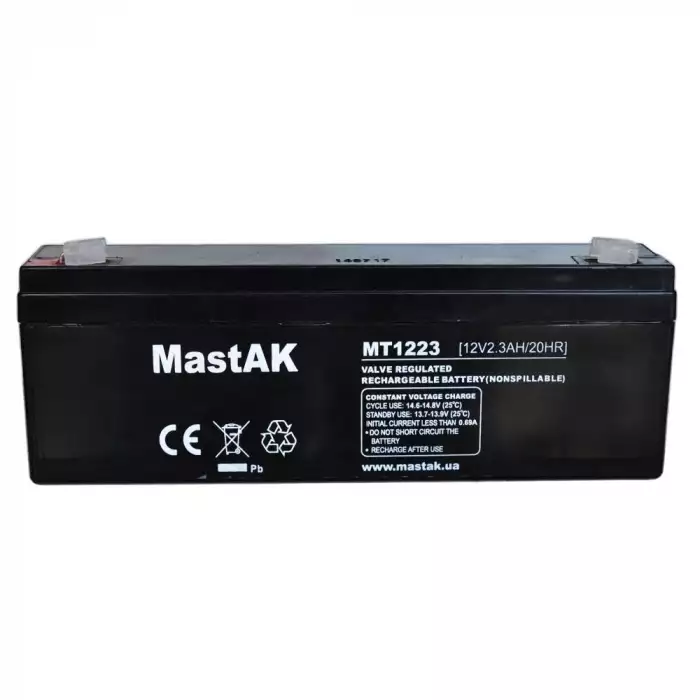 Аккумулятор тяговый MastAK AGM 2.3Ah 12V MT1223