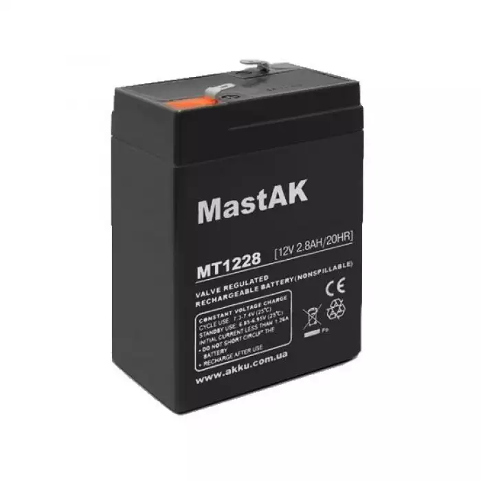 Аккумулятор тяговый MastAK AGM 2.8Ah 12V MT1228