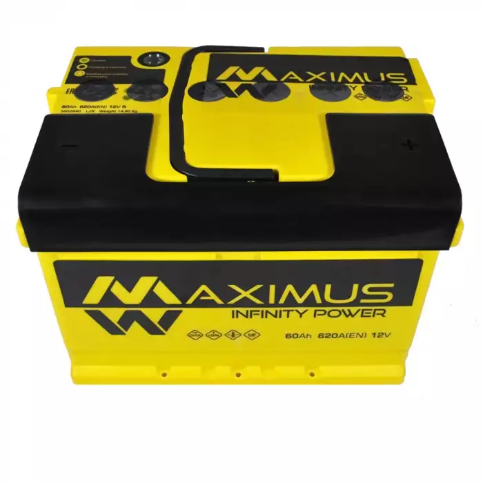 Автомобільний акумулятор MAXIMUS MF (L2B) 60Ah 620A R+ (h=175) 5602840