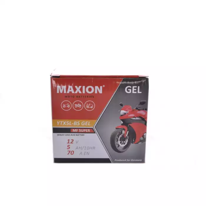 Мото аккумулятор MAXION YTX 5Ah GEL YTX5L-BS