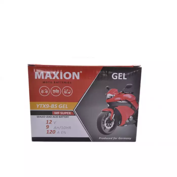 Мото акумулятор MAXION GEL 6СТ-9Ah Аз 12В 120А (EN) YTX9-BS GEL