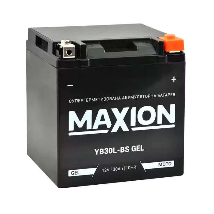 Мото акумулятор MAXION 6СТ-30Ah АзЕ 12В 300А (EN) YB30L-BS GEL
