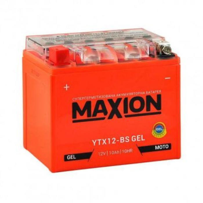 Мото акумулятор MAXION 6СТ-10Ah Аз 12В 150А (EN) YTX12-BS GEL DS