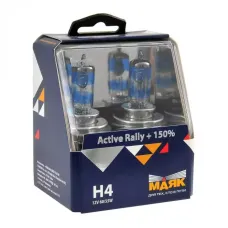 Автолампа МАЯК Active Rally +150% комплект (P43t, H4, 12V, 60/55W) MK 72420AR+150