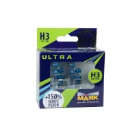 Автолампа МАЯК Ultra White Vision +150% комплект (PK22s, H3, 12V, 55W) MK 82320WV+150
