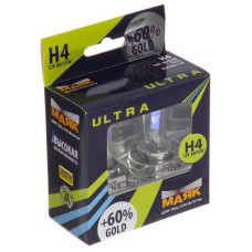 Автолампа МАЯК Ultra Gold +60% комплект (P43t, H4, 12V, 60/55W) MK 82420G+60