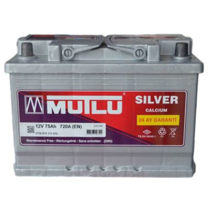 Автомобільний акумулятор Mutlu Silver 6СТ-75Ah Аз 720A (EN)