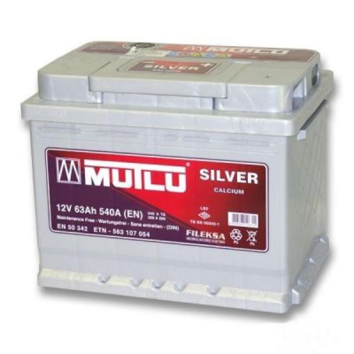 Автомобильный аккумулятор Mutlu SILVER 6СТ-63Ah Аз 540A (EN)