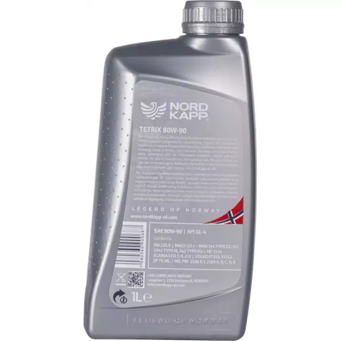 Масло трансмиссионное NORDKAPP TETRIX 80W-90 API GL-4 1л nk0068
