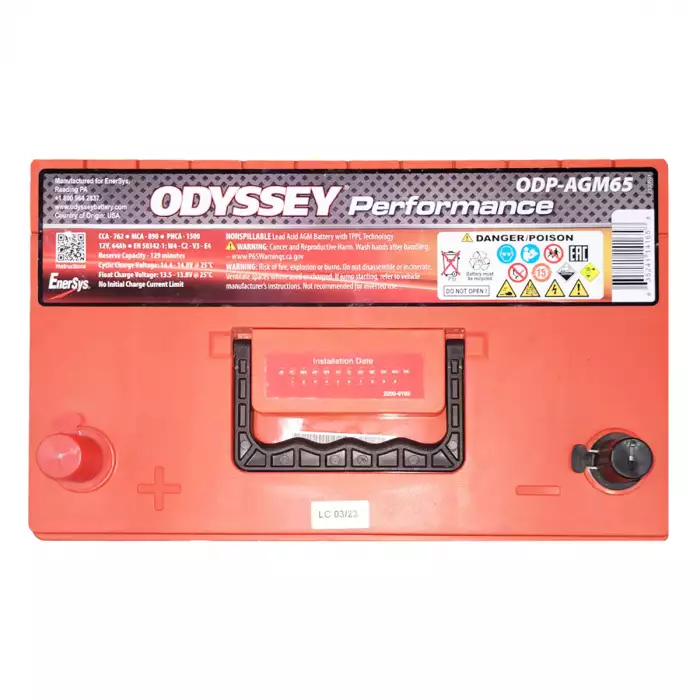 Автомобільний акумулятор Odyssey Performance AGM 6СТ-64Ah Аз 762А (CCA) ODP-AGM65