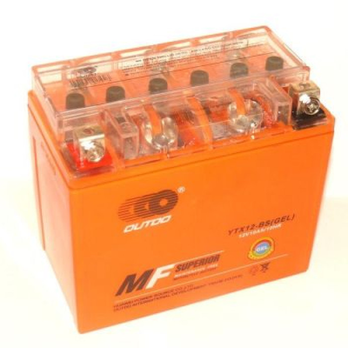 Мото аккумулятор Outdo GEL 6СТ-10Ah Аз 12В 130А (EN) YTX12-BS GEL
